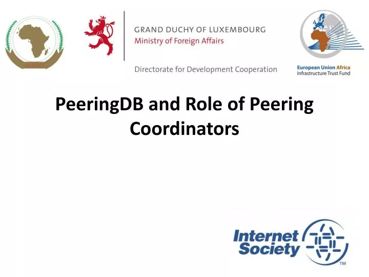 peeringdb and role of peering coordinators