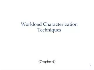 Workload Characterization Techniques