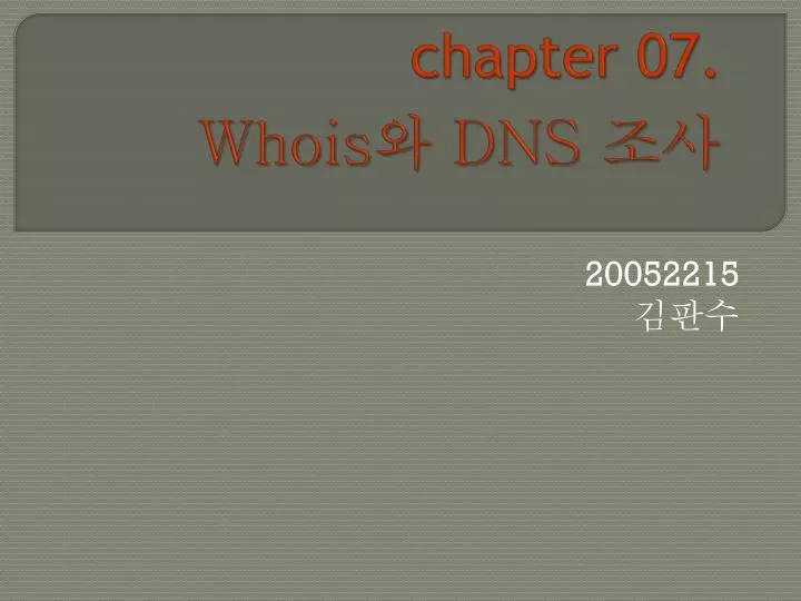 chapter 07 whois dns
