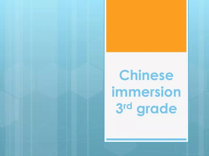 chinese immersion 3 rd grade