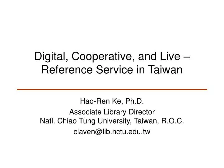 digital cooperative and live reference service in taiwan