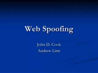 Web Spoofing