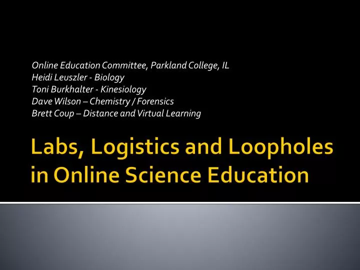labs logistics and loopholes in online science education