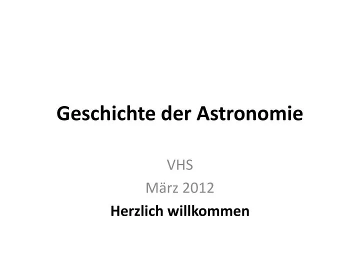 geschichte der astronomie