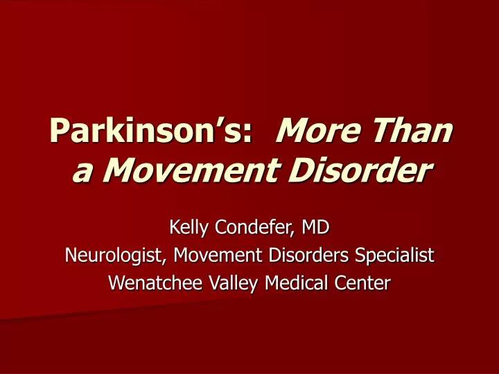 parkinson s more than a movement disorder