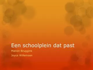 een schoolplein dat past