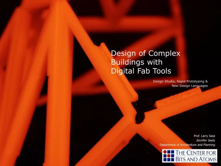 design of complex buildings with digital fab tools