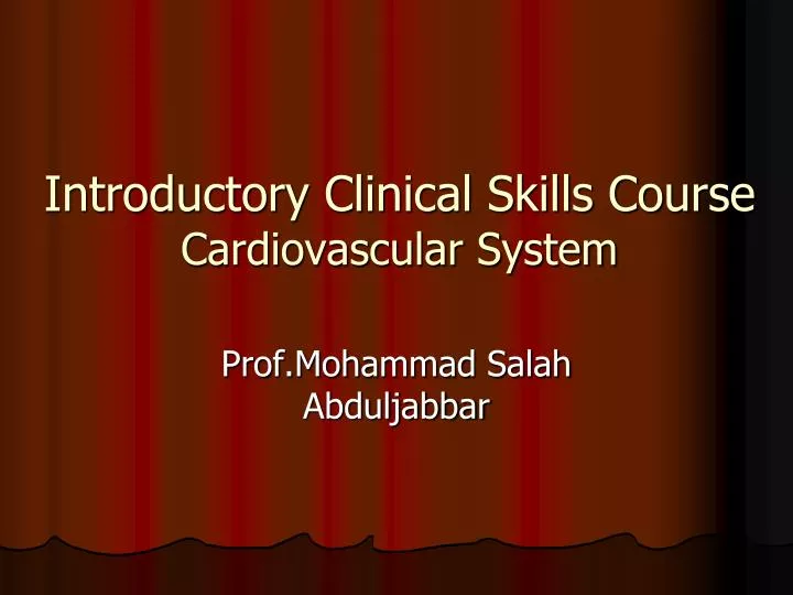 introductory clinical skills course cardiovascular system