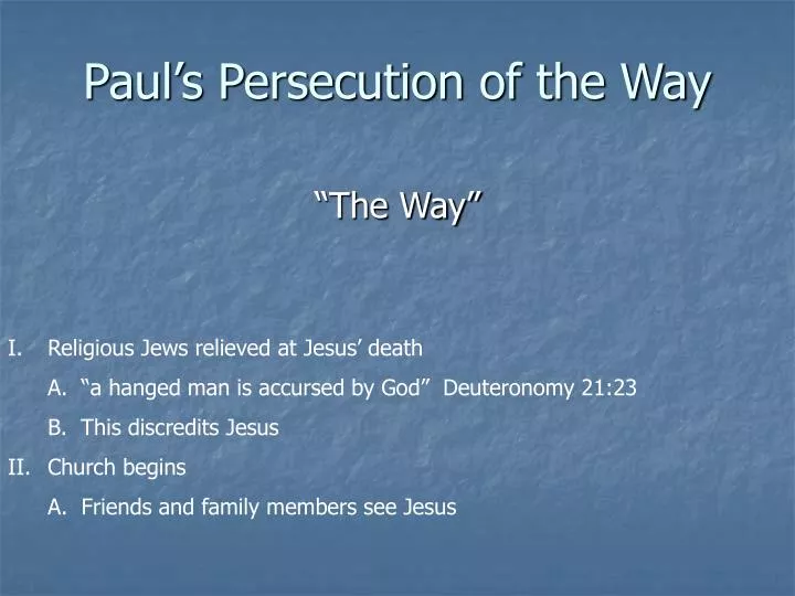 paul s persecution of the way