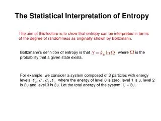 The Statistical Interpretation of Entropy