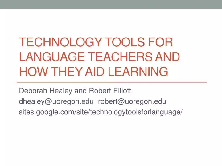 technology tools for language teachers and how they aid learning