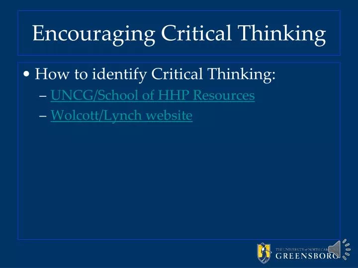 encouraging critical thinking