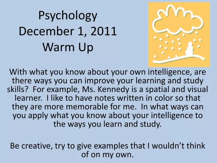 psychology december 1 2011 warm up
