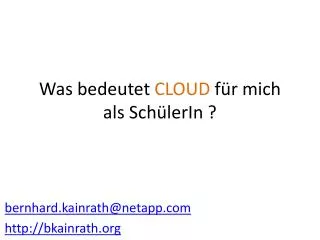 was bedeutet cloud f r mich als sch lerin