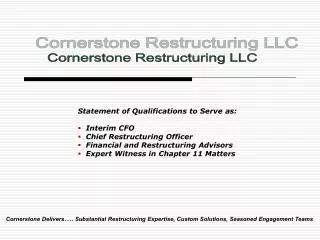 Statement of Qualifications to Serve as: Interim CFO Chief Restructuring Officer