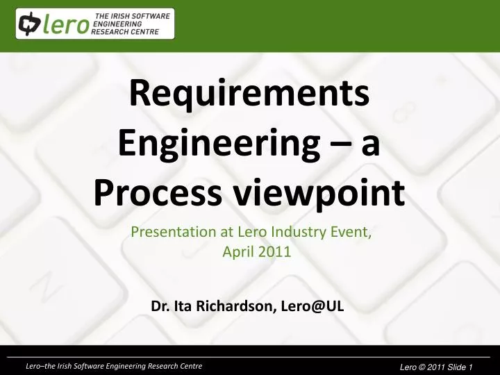 requirements engineering a process viewpoint