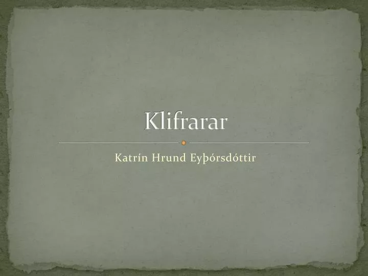 klifrarar