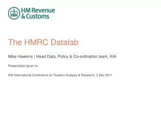 The HMRC Datalab