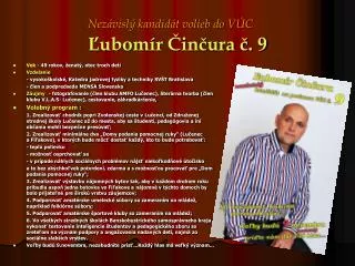 nez visl kandid t volieb do v c ubom r in ura 9