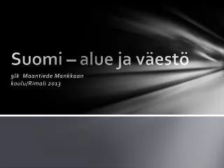 suomi alue ja v est