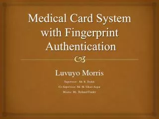 Medical Card System with Fingerprint Authentication