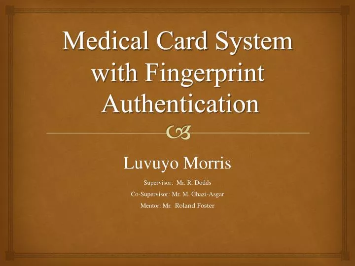 medical card system with fingerprint authentication