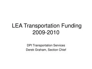 LEA Transportation Funding 2009-2010