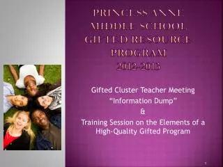 Princess Anne Middle School Gifted Resource Program 2012-2013