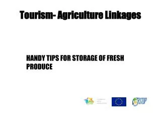 Tourism- Agriculture Linkages