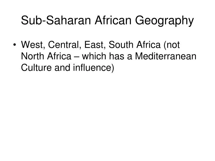sub saharan african geography