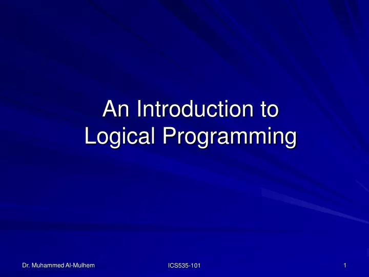 an introduction to logical programming