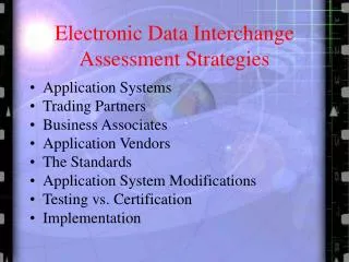 Electronic Data Interchange Assessment Strategies