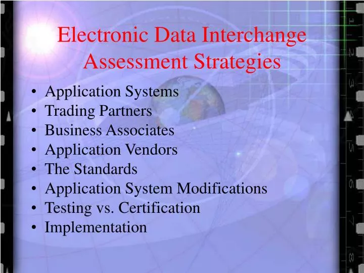 electronic data interchange assessment strategies