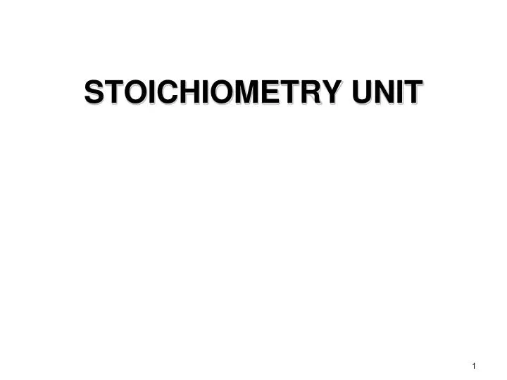 stoichiometry unit