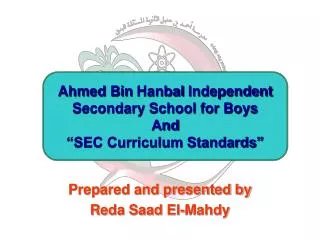 Prepared and presented by Reda Saad El-Mahdy