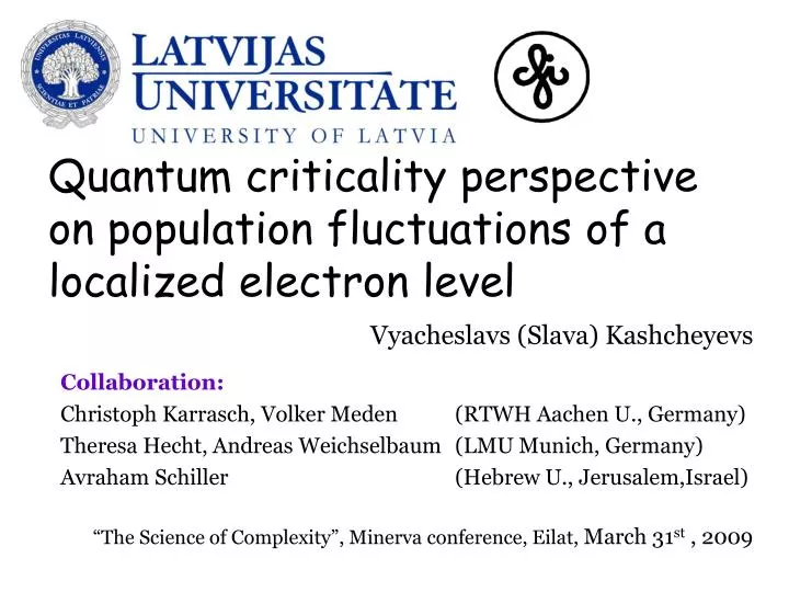 quantum criticality perspective on population fluctuations of a localized electron level