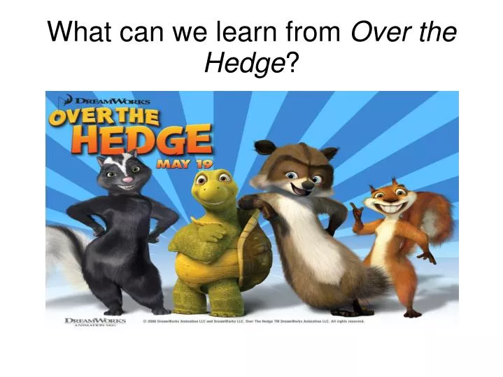 what can we learn from over the hedge