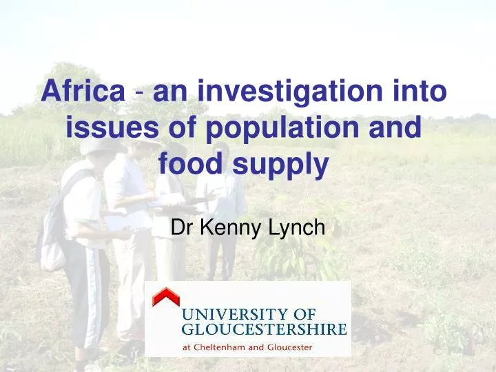 africa an investigation into issues of population and food supply