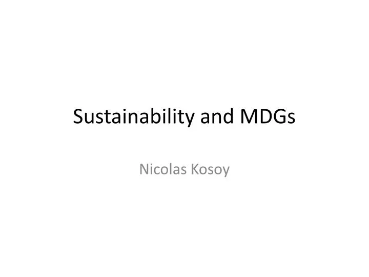 sustainability and mdgs