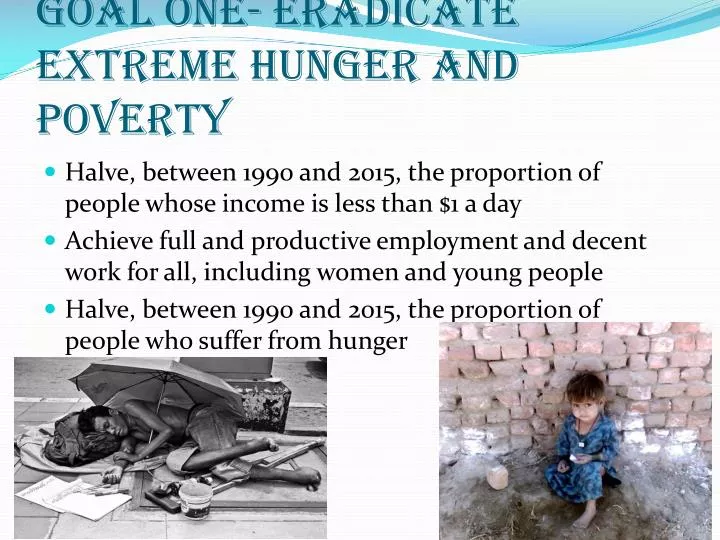 goal one eradicate extreme hunger and poverty