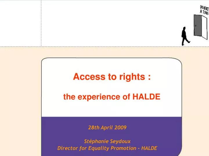 28th april 2009 st phanie seydoux director for equality promotion halde