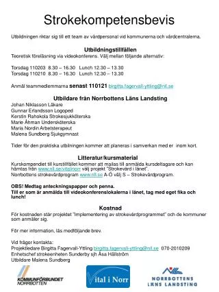 strokekompetensbevis