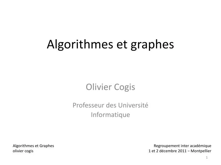 algorithmes et graphes