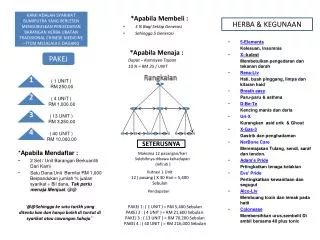 *Apabila Menaja : Dapat – Komisyen Tajaan 10 % = RM 25 / UNIT