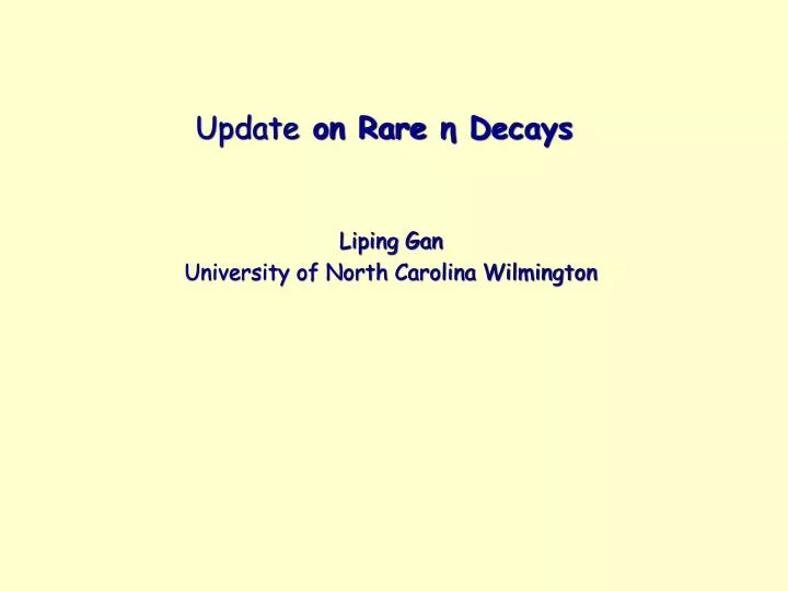 update on rare decays