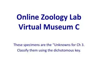 Online Zoology Lab Virtual Museum C