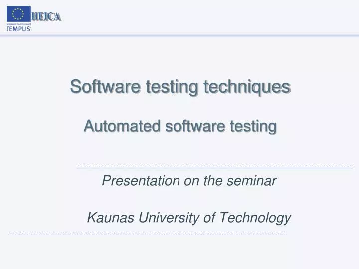 software testing techniques automated software testing