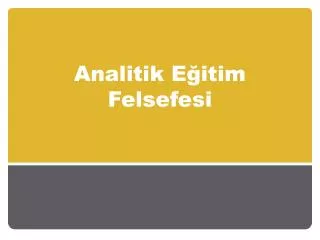 analitik e itim felsefesi