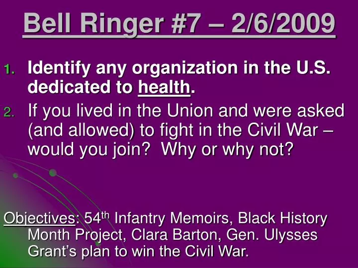 bell ringer 7 2 6 2009