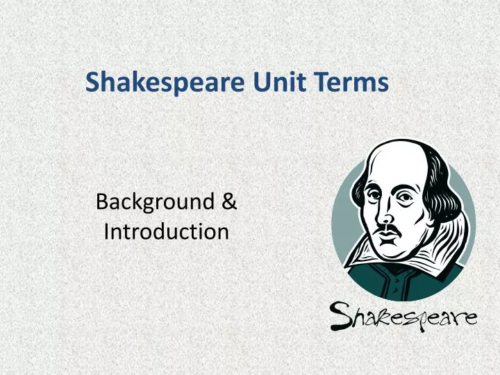 shakespeare unit terms